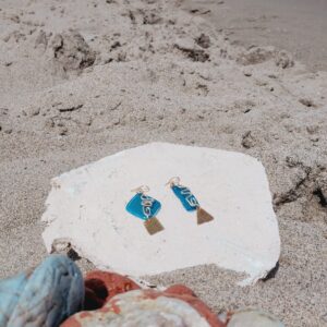 Pendientes Esencias del Sur en Azul Cobalto y Estructura de Latón